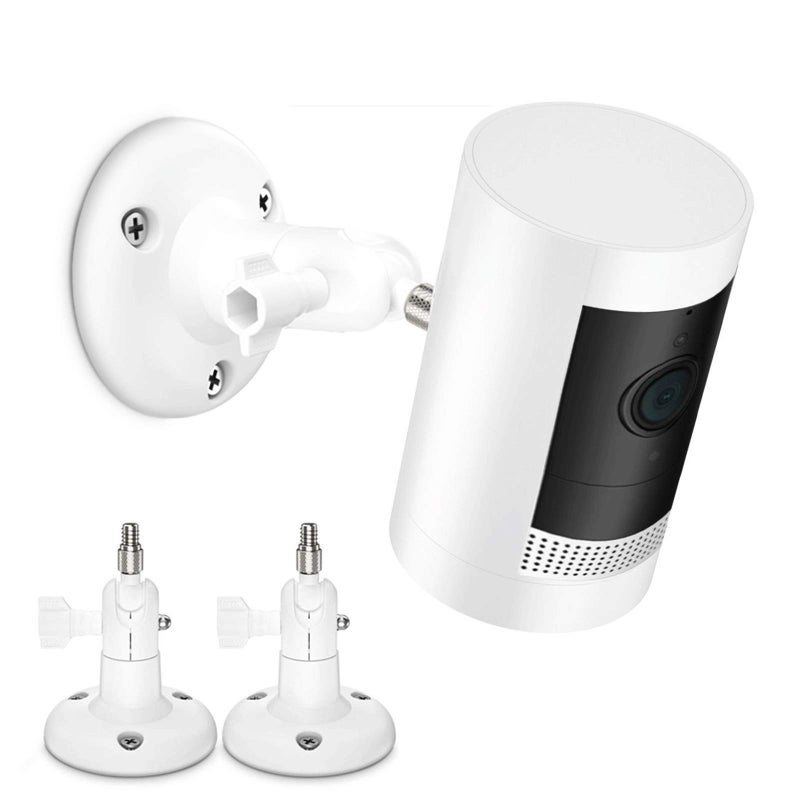 TIUIHU 360 Degree Adjustable Wall Mount for Stick Up Cam/Pro/Indoor Cam, Mounting Brackets Compatible with Any Security Camera with 1/4 Screw(2-Pack, White) - Image 1